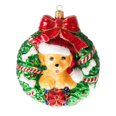 Dog Christmas Wreath Ornament