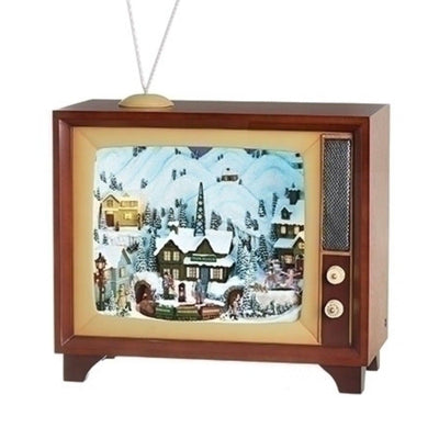 Musical TV with Train and Glowing Light - 23" Tall