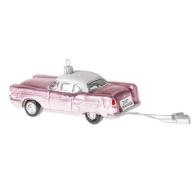 Pink Just Married Car Ornament