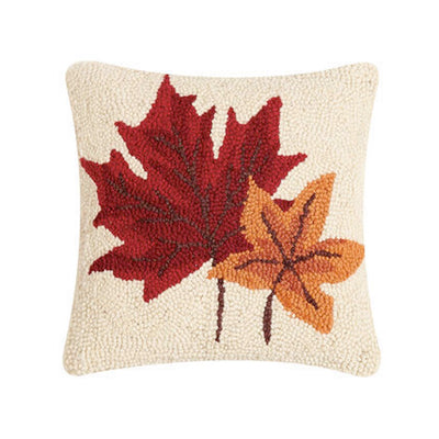 Fall Leaves Hook Pillow - 10" x 10"