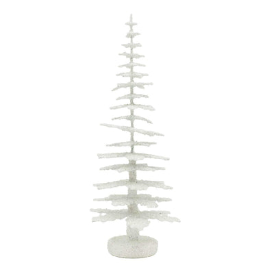 White Glitter Tree - 12" Tall