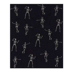 Cotton Black Skeleton Throw Blanket - 60