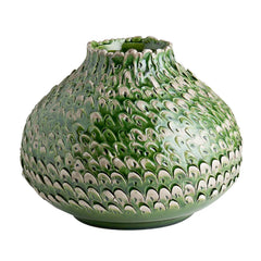 Green Feathered Vase - 10