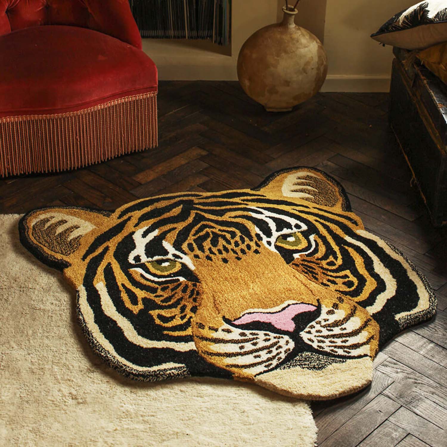 Rajah Tiger Head Rug - 40