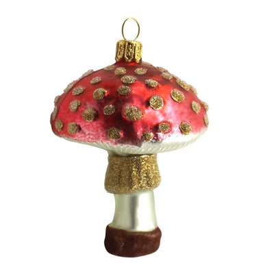 Red Gold Mushroom Ornament