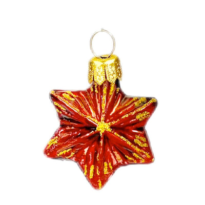 Mini Red Golden Star Ornament - 2"