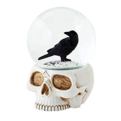 Crow Skull Water Globe - 6" Tall