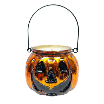 Pumpkin Handle Jar with Candle - 4"