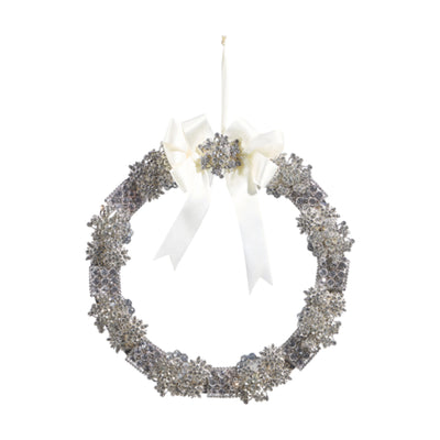 Silver Vintage Wreath - 11" Tall