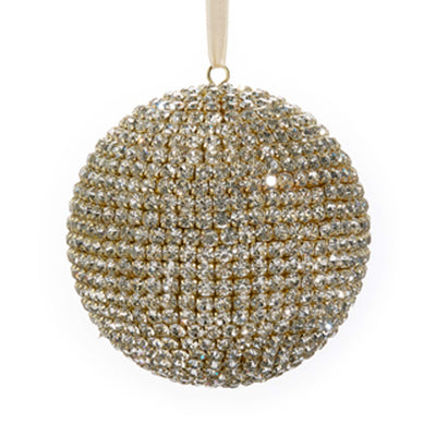 Pave Crystal Gold Ball Orn 5"