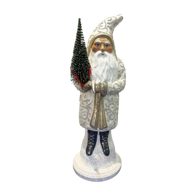 Champagne White Santa with Swirls Design