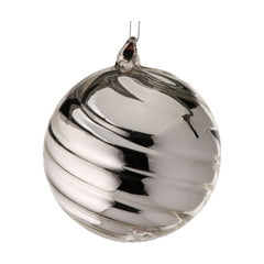 Silver Shiny Swirl Ornament