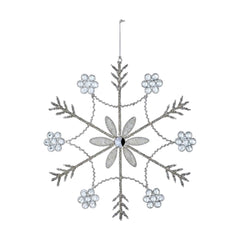 Silver Beaded Snowflake - 15