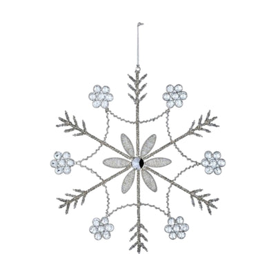 Silver Beaded Snowflake - 15"