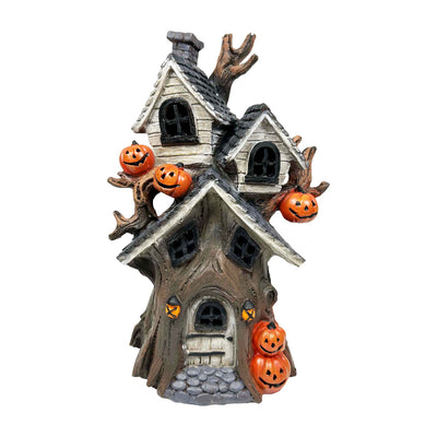 Haunted House Tree with LED Lighting - 12" Tall