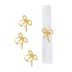 Gold Ribbon Napkin Ring - Set of 4