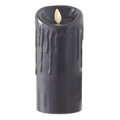Black Drippy LED Candle - 6.5" Tall