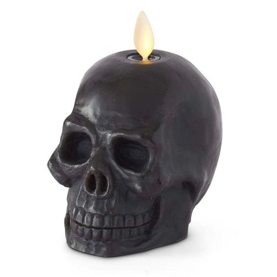LED Black Candle Skull - 3.5" Tall