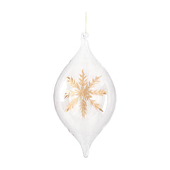 Teardrop Gold Snowflake Ornament - 8