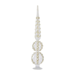 Clear Gold Pearls Finial - Med