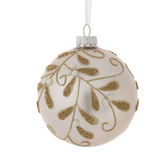 Beaded Gold Mistletoe Ornament