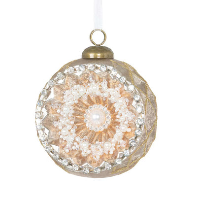 Champagne Pearl Encrusted Ornament