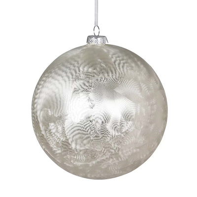 Icy Frost Glass Ball Ornament
