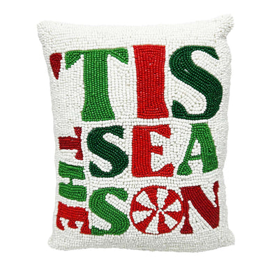 Peppermint Beaded Pillow - 10"x10"