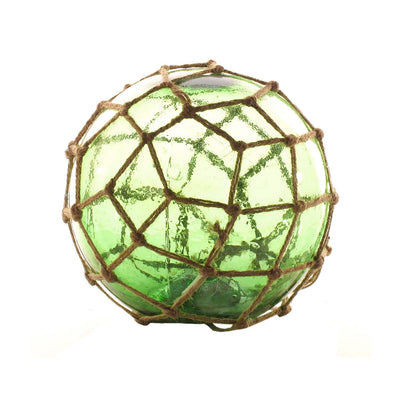 Green Glass Buoy with Net - Small