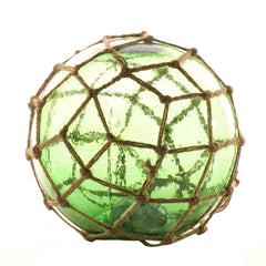 Green Glass Buoy with Net - Large