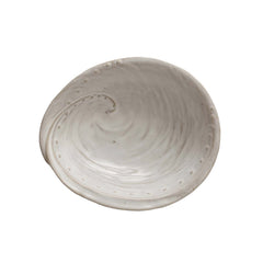 White Stoneware Shell Bowl - 6