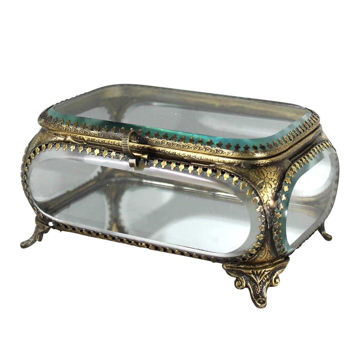 Gold Rectangle Beveled Glass Box – Roger's Gardens