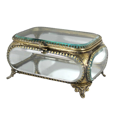 Gold Rectangle Beveled Glass Box