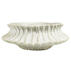 Stoneware Ribbed Low Bowl