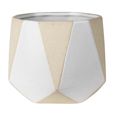 White Tan Calico Pot