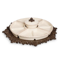 Acanthus Stoneware Crudite Server