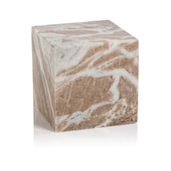 Arabescato Cube Marble Bookend
