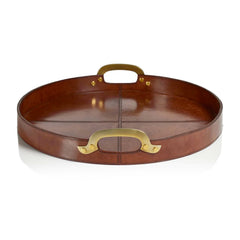 Round Aspen Leather Tray - 20