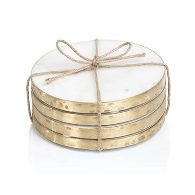 Round Marble Coasters - Set of 4
