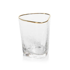 Gold Rim Triangle Double Shot Glass