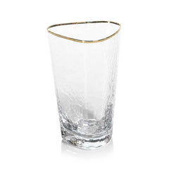 Gold Rim Triangle Tall Glass