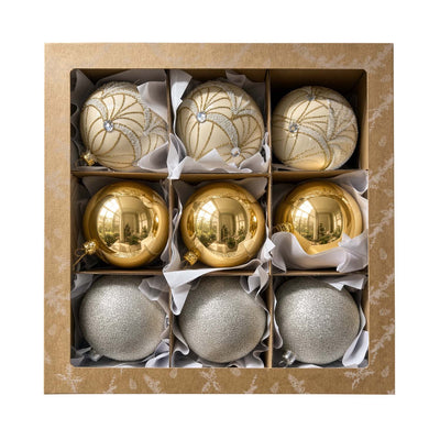 Gold Glass Traditional Ornament Set