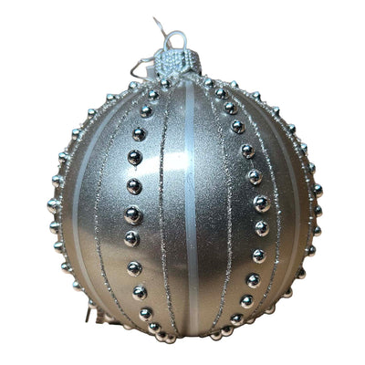 Silver Frosty Bauble - 5"