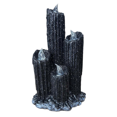 Black Melting Candles with LED Lighting - 9" Tall