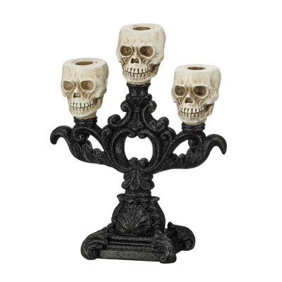 Triple Skull Candle Holder - 11" Tall