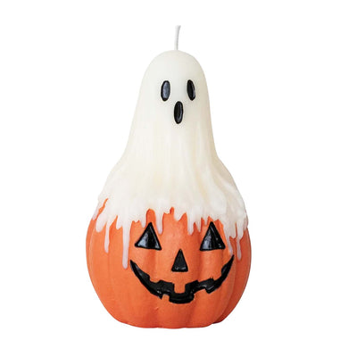 Ghost & Pumpkin Candle - 6" Tall
