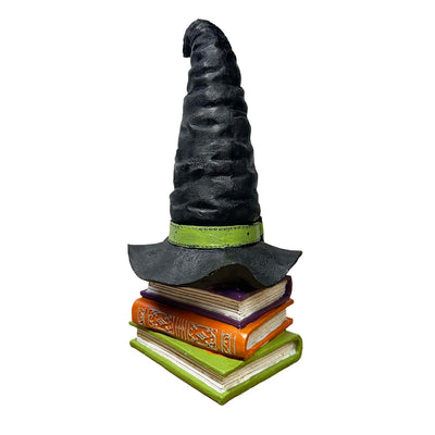 Spooky Witch Hat on Books - 14" Tall