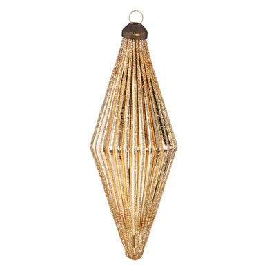 Glittered Dimond Gold Ornament - 5.5"