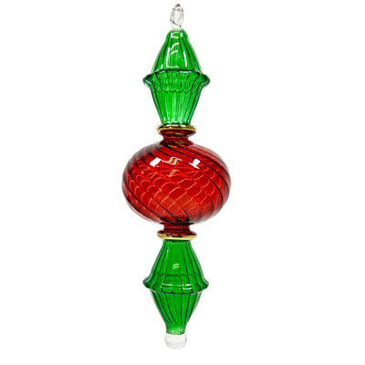 Green & Red Multi Swirl Ornament