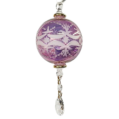 Purple Ball with Lovely Etchings Ornament